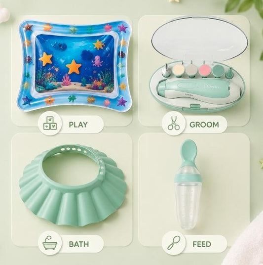 4-in-1 Baby Essentials Combo – Safety, Hygiene & Fun in One
